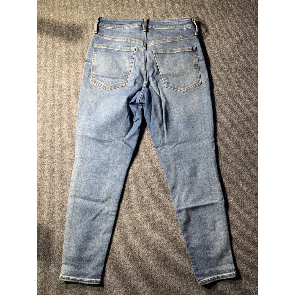 Loft Skinny Crop Jeans Medium Wash Raw Hem Size 28 6 474523M